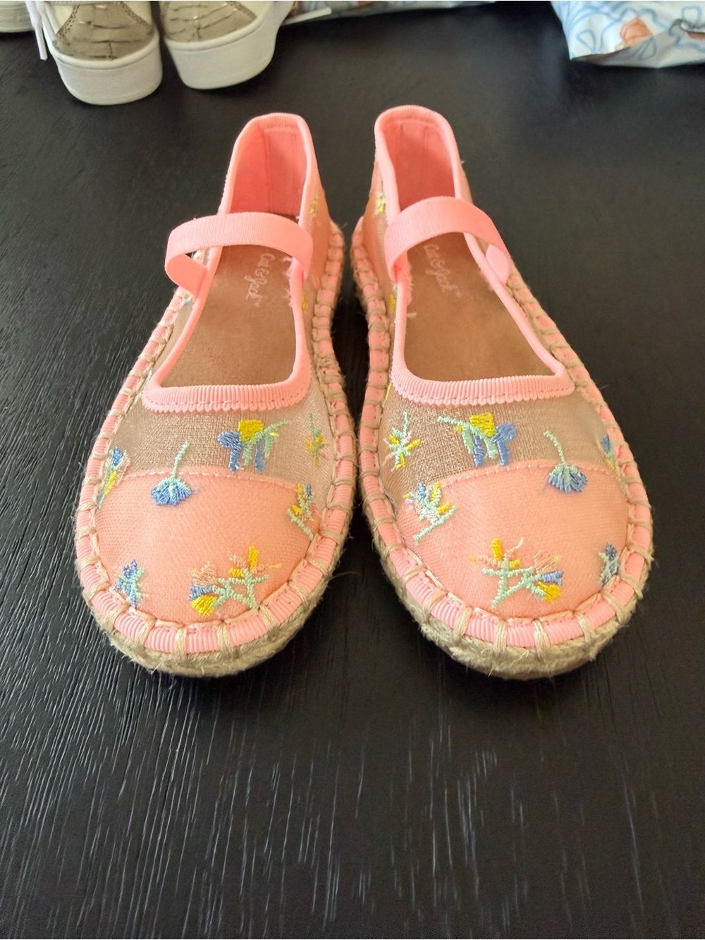 Cat & Jack Kids Pink Floral Espadrille Mary Janes